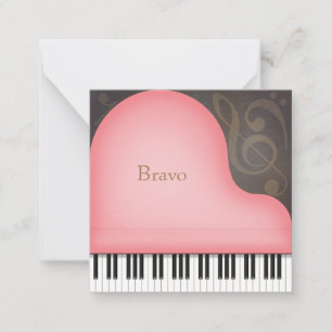 Rosa Grand Piano Anpassningsbar Mini Anteckningskort