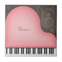 Rosa Grand Piano Personlig Romantic Music Kakelplatta