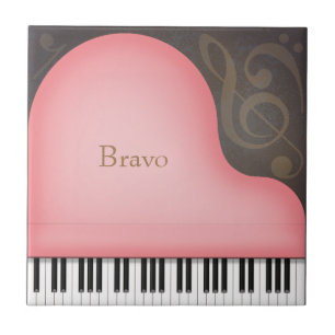 Rosa Grand Piano Personlig Romantic Music Kakelplatta