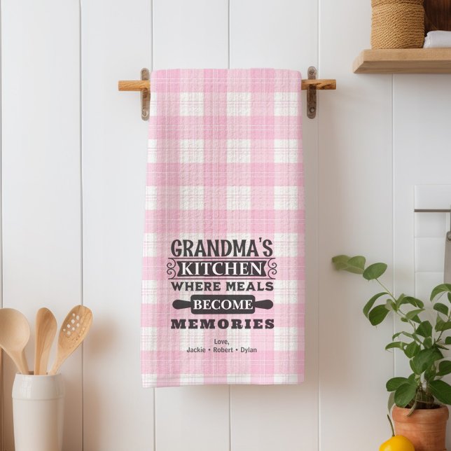 Rosa Grandma Måltider blir minnen Köksdukar Kökshandduk (Skapare uppladdad)