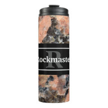 Rosa Granite Sten Struktur med Namn och Monogram