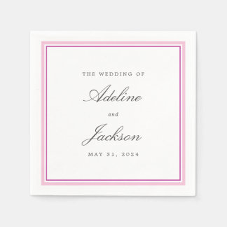 Rosa Gräns Classitional Bröllop Napkins Pappersservett