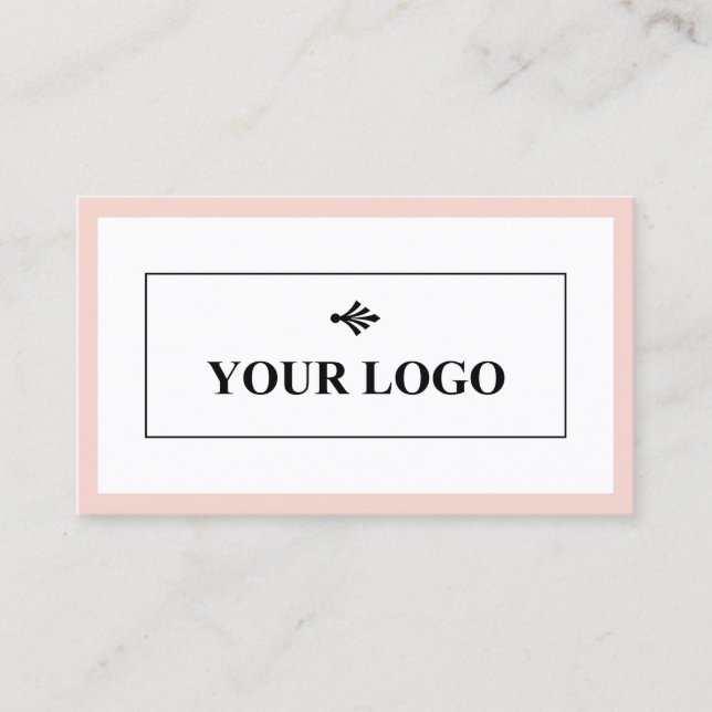  Rosa Gräns Din Logotyp minimalistisk Visitkort (Framsida)