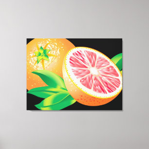 Rosa Grapefruit Canvastryck