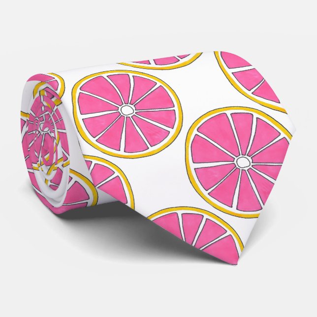 Rosa Grapefruit Citrus Fruit Foodie Print Tie Slips (Rullad)