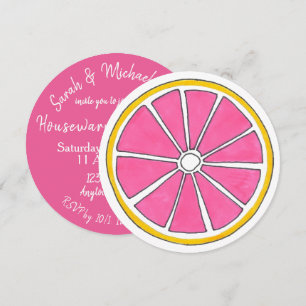 Rosa Grapefruit Citrus Fruit Tropical Beach Brunch Inbjudningar
