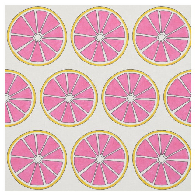 Rosa Grapefruit Citrus Fruit Tropical Beach Frukti Tyg (Provkarta)