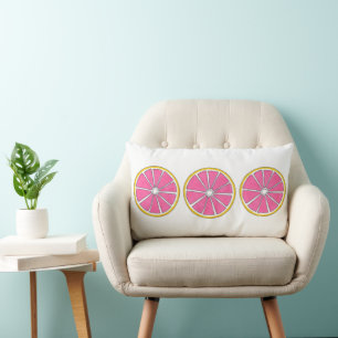 Rosa Grapefruit Citrus Grove Fruit Slices Lumbarkudde