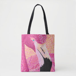 Rosa Grapefruit Flamingo Tote Bag Tygkasse