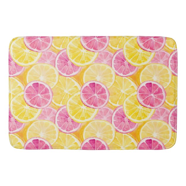 Rosa Grapefruit & Lemon Shower Curtain Badrumsmatta (Framsidan)