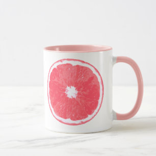 Rosa Grapefruit Slice Digital Painting Mugg