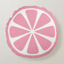 Rosa Grapefruit Slice Sommarrunda Dekorativ kudde