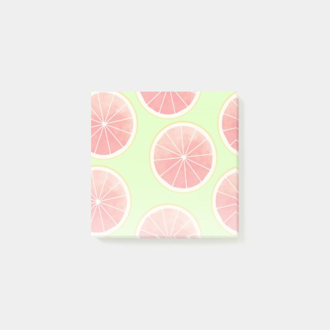 Rosa Grapefruit Slices Mönster Post-it Block (Framsida)