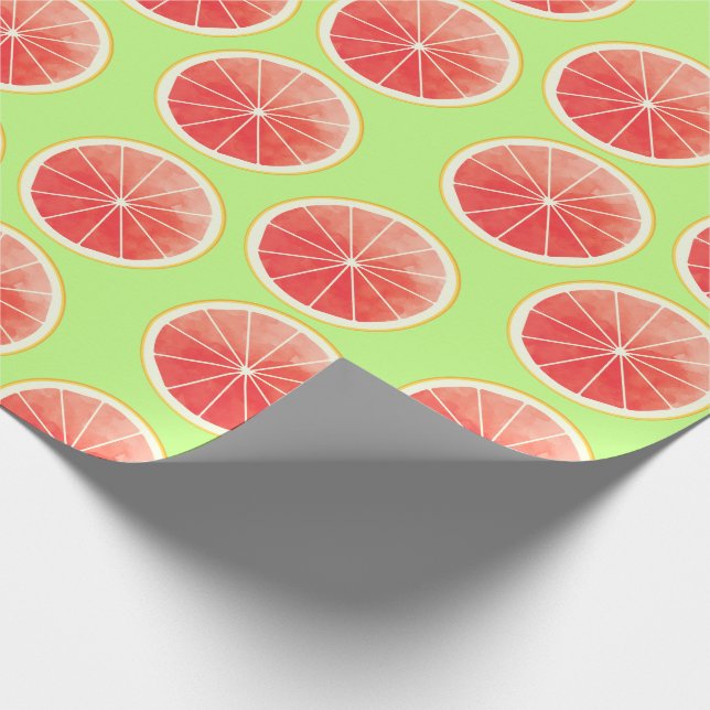 Rosa Grapefruit Slices Mönster Presentpapper (Hörn)