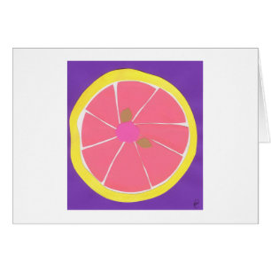 Rosa grapefrukt hälsningskort