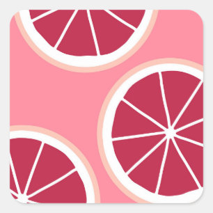 Rosa Grapefruktsegment Fyrkantigt Klistermärke