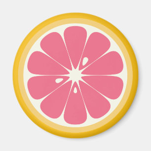 Rosa Grapefruktsegment Magnet