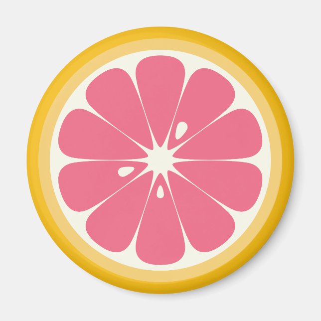Rosa Grapefruktsegment Magnet (Framsidan)