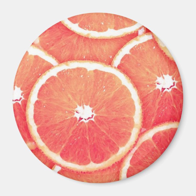 Rosa grapefruktsegment magnet (Framsidan)