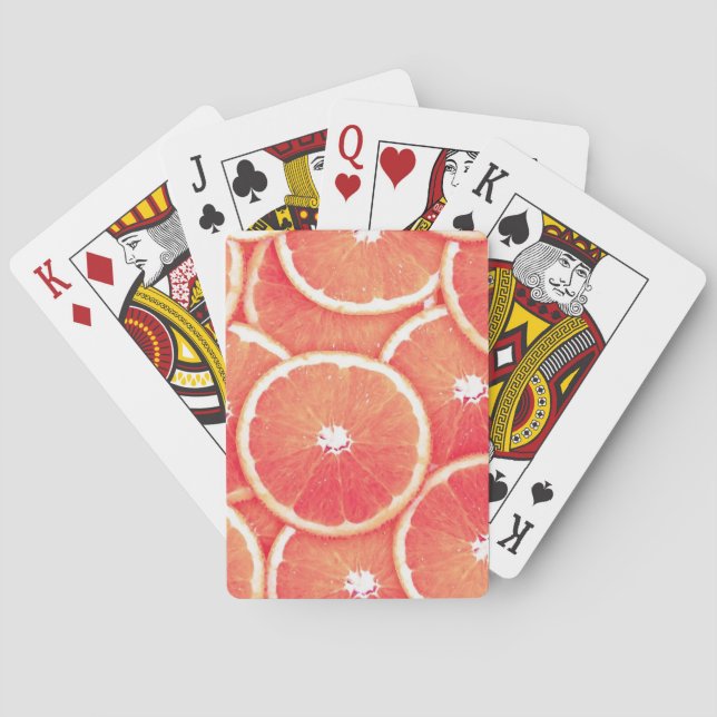 Rosa grapefruktsegment spel kort (Baksidan)
