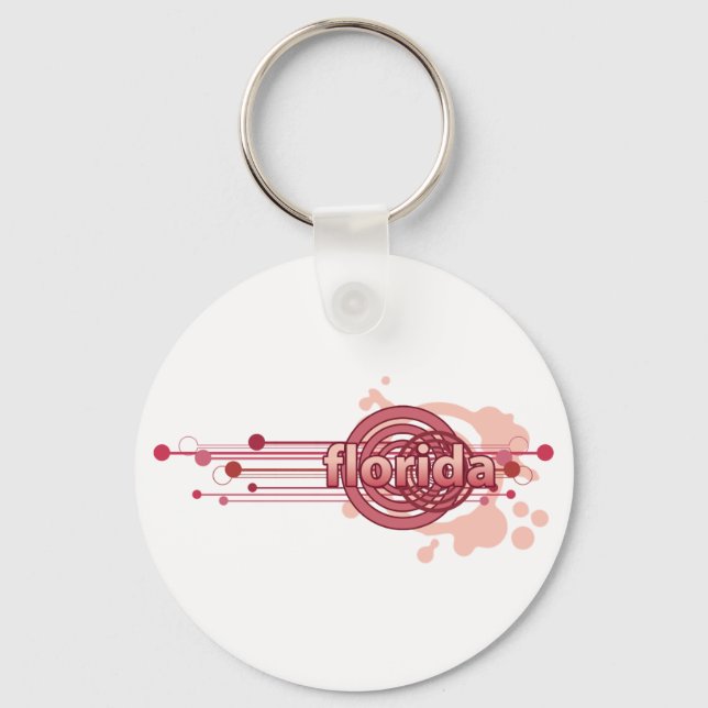 Rosa Graphic Circle Florida Keychain Nyckelring (Framsida)