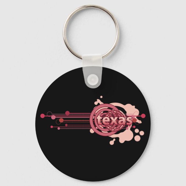 Rosa Graphic Circle Texas Keychain-Mörk Nyckelring (Framsida)