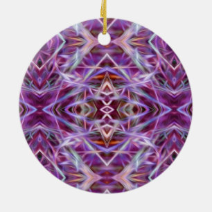 Rosa Graphic Mandala Julgransprydnad Keramik