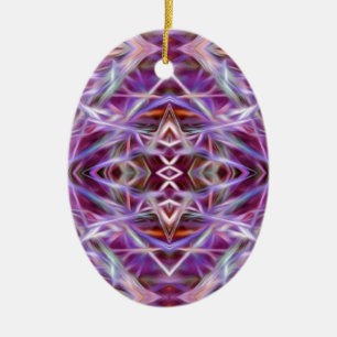 Rosa Graphic Mandala Julgransprydnad Keramik