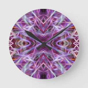 Rosa Graphic Mandala Rund Klocka
