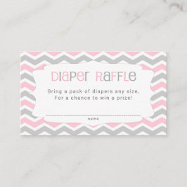 Rosa Grått Baby Shower Diaper Raffle Biljett Tilläggskort
