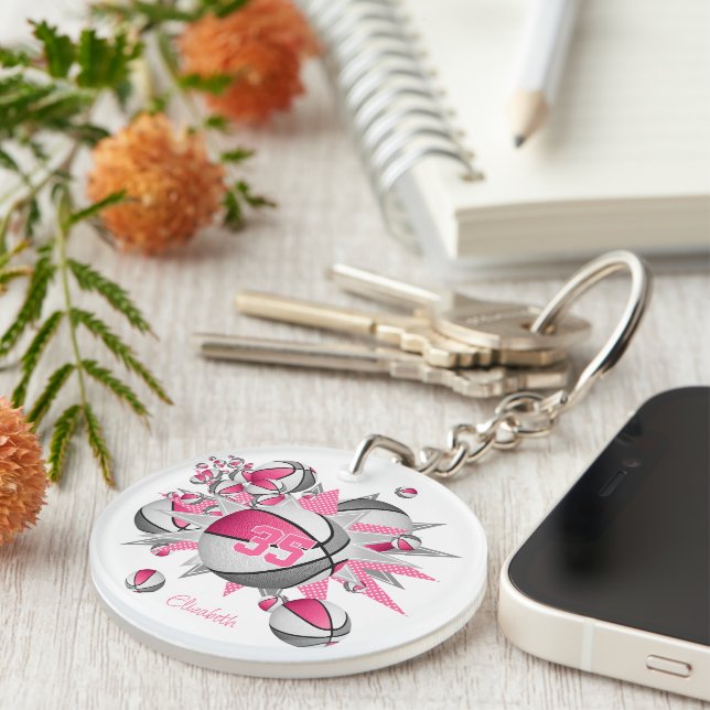 rosa grått basketball blowout-flickor (jersey numb (Högra Framsidan)