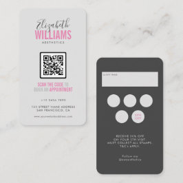 Rosa Grått Beauty Salon QR Code Loyalty & Visitkort