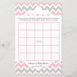 Rosa Grått Bingo purse Girl babyduschspel för barn