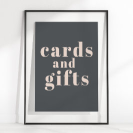 Rosa Grått Boho Typography Baby Shower Cards Gifts Poster