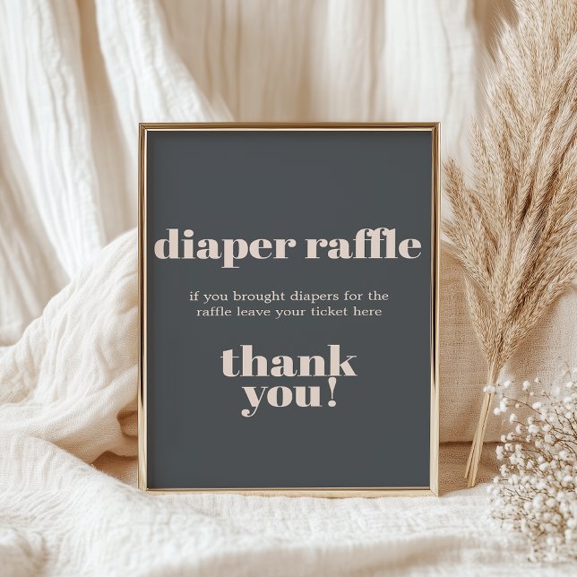 Rosa Grått Boho Typography Baby Shower Diaper Poster (Skapare uppladdad)