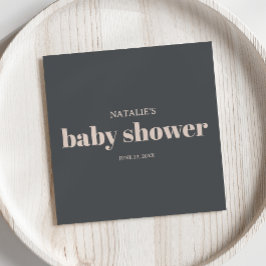 Rosa Grått Boho Typography Baby Shower Pappersservett