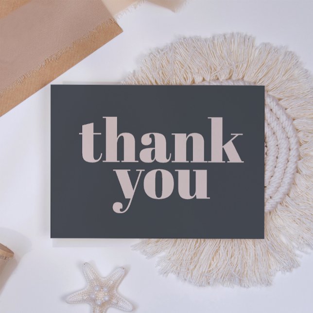 Rosa Grått Boho Typography Baby Shower Tack (Skapare uppladdad)