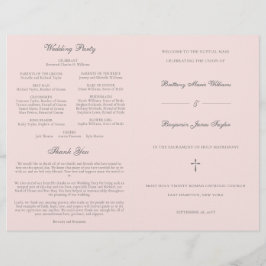 Rosa Grått Bröllop Catholical Mass Ceremony Progra