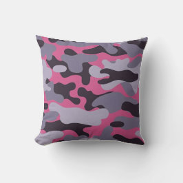 Rosa Grått Camo Print Dekorativ kudde