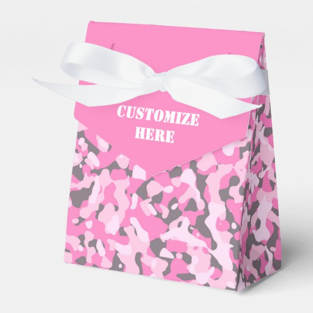 Rosa & Grått Camouflated Tält Favoritbox Presentaskar (Framsidan Sidan)