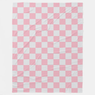 Rosa + Grått Checkboard Mönster Fleecefilt