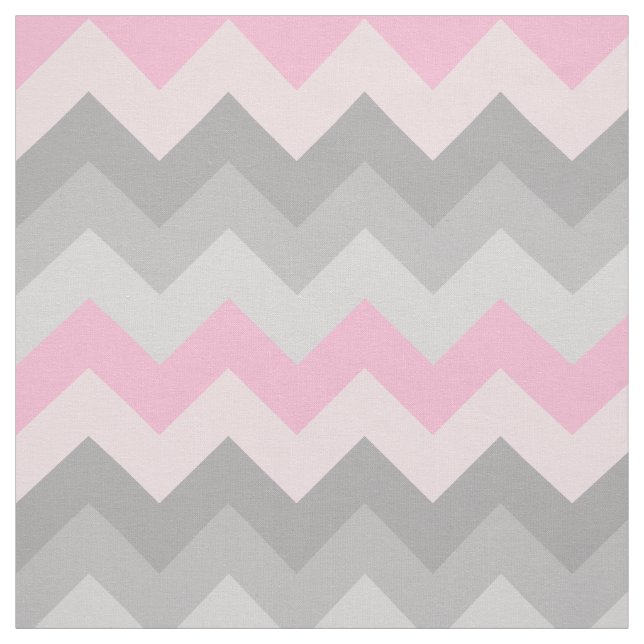 Rosa Grått Chevron Ombre Tyg (Provkarta)