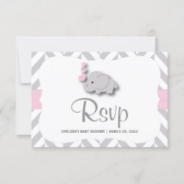 Rosa & Grått Elephant Baby Shower - OSA