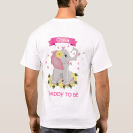 Rosa & Grått Elephant "Pappa to Be" Baby Shower T Shirt