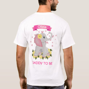 Rosa & Grått Elephant "Pappa to Be" Baby Shower T Shirt