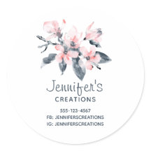 Rosa & Grått Flowers Classy Watercolor Business