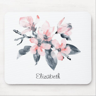 Rosa & Grått Flowers Classy Watercolor Musmatta