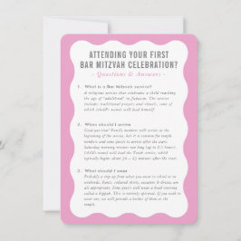 rosa grått för bat mitzvah serviceinformation inbjudningar