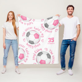 rosa grått-fotboll fält min idrottsdekaler i lyckl fleecefilt