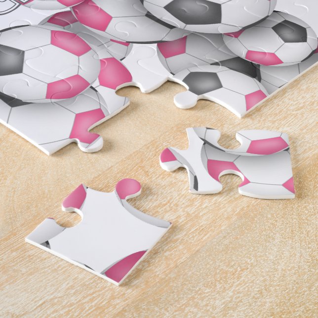 rosa grått-fotbollar mönster pussel (Sidan)